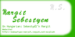 margit sebestyen business card